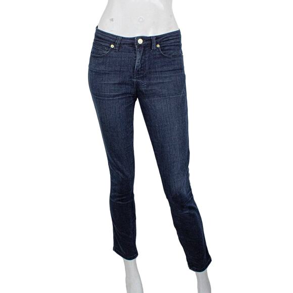 Ksubi Women's Spray on Skinny Jeans ankle zip crop in Blue after party Size 26 - Picture 1 of 12